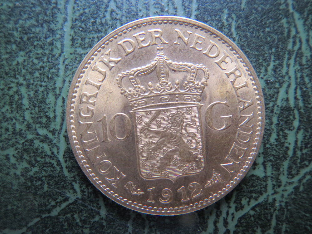 Netherlands, 10 guilders, gold, Queen Wilhelmina, 1912 (C-MEM-147)