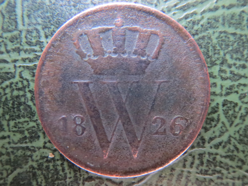 Netherlands, 1 cent, bronze, King Willem I, 1826 (C-NLD-01-01)