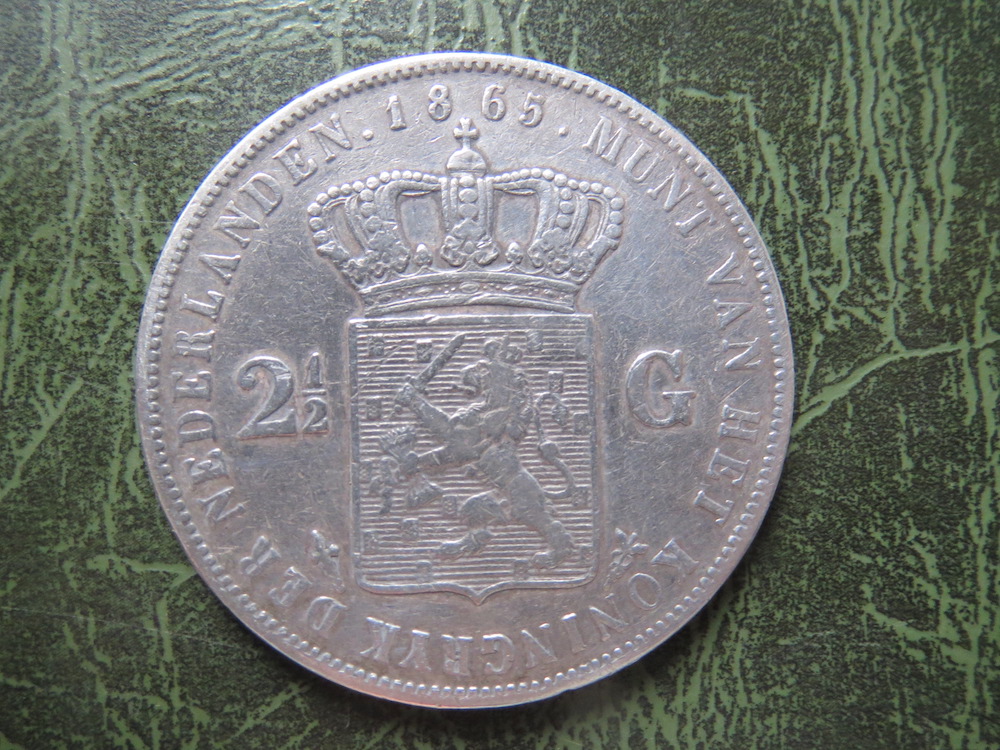 Netherlands, 2.5 guilders, silver, King Willem III, 1865 (C-NLD-250-01)